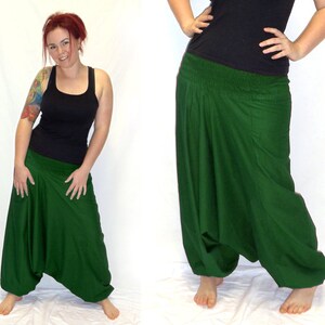 Harem pants Pluderhose Pump pants Sarouelhose Yoga dark green kissagato image 3