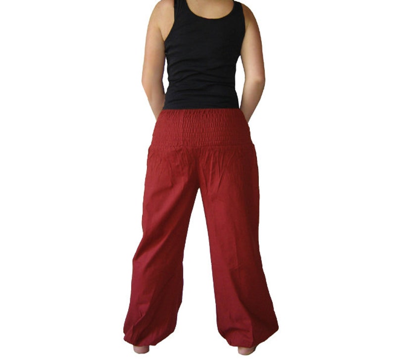 Pluderhose Pumphose Yoga Pants wine red kissagato dark red image 4