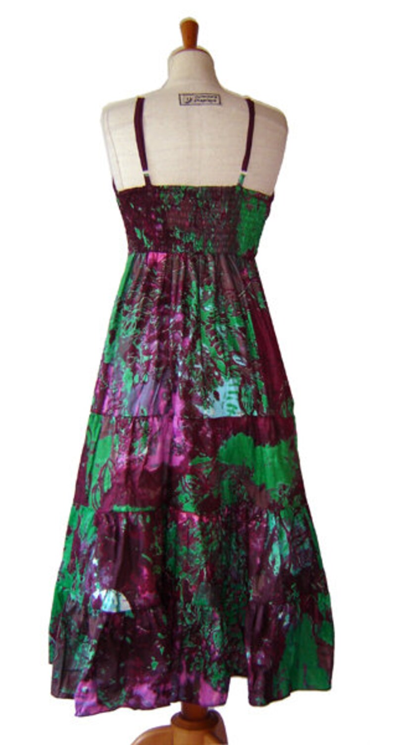 Dress Hilda Summer Dress batik watercolor purple green carrier dress Kissagato lang S M L XL image 4