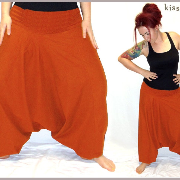 Harem pants Pluderhose Pumphose Sarouelhose Yoga rust orange kissagato