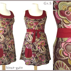 Tunika Kleid MACY Gr. S rot braun kissagato Minikleid Bild 1