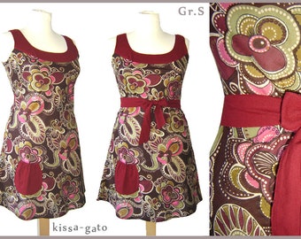 Tunika Kleid MACY Gr. S rot braun kissagato Minikleid