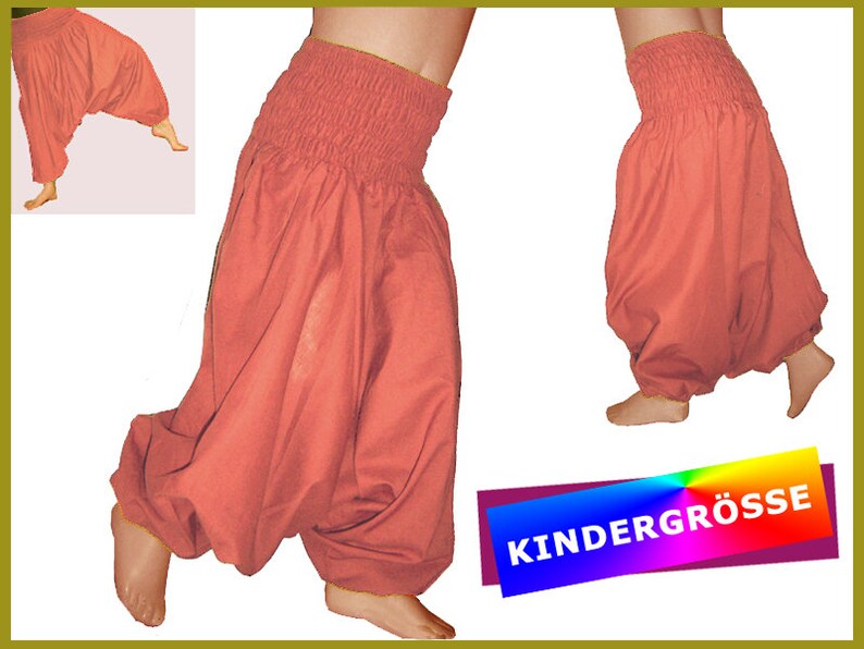 Children harem trousers Pumphose deep step old rose trousers Kissagato children's trousers Gr. 68 to 140 image 1