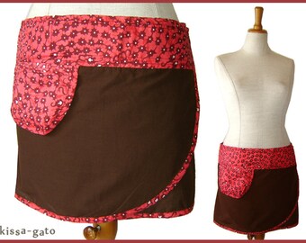 Winding skirt Klettrock Pina Rock mini skirt Acer Ferrari Kissagato salmon light red brown