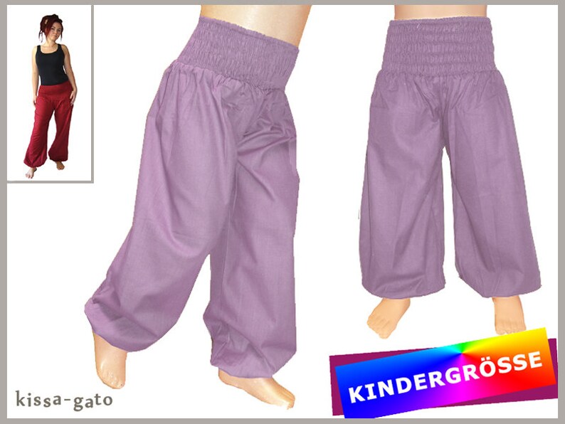 CHILDREN bloomers BOB harem pants lavender purple pants kissagato children's pants Gr. 68 to 140 image 1