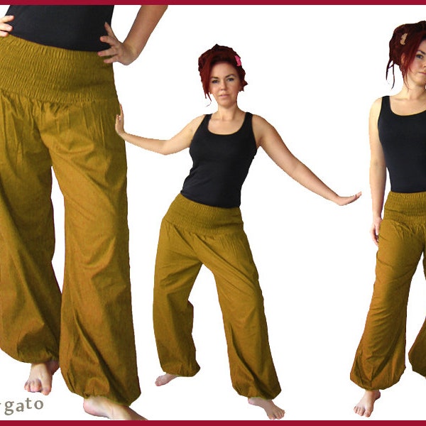 Pluderhose Pumphose Yoga Pants ochre kissagato