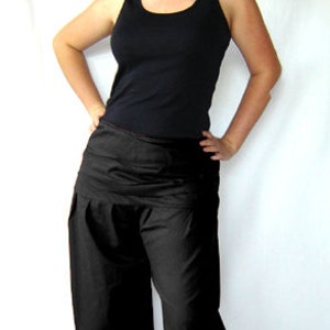 Pleated pants wide waistband black S M L XL kissagato pants pump pants image 3