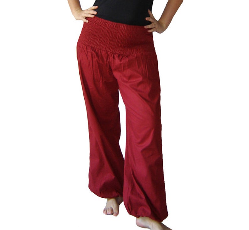 Pluderhose Pumphose Yoga Pants wine red kissagato dark red image 2