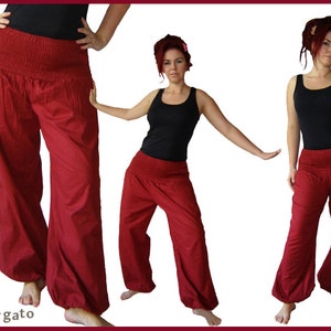 Pluderhose Pumphose Yoga Pants wine red kissagato dark red image 1