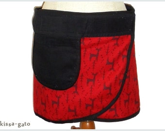 Velcro skirt Cacheur PIKA G1 corduroy velvet Velcro wrap skirt skirt kissagato S M L XL red black