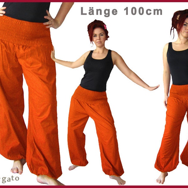 Pluderhose 100 cm Pumphose Yoga pants rust orange kissagato SHORT SIZE