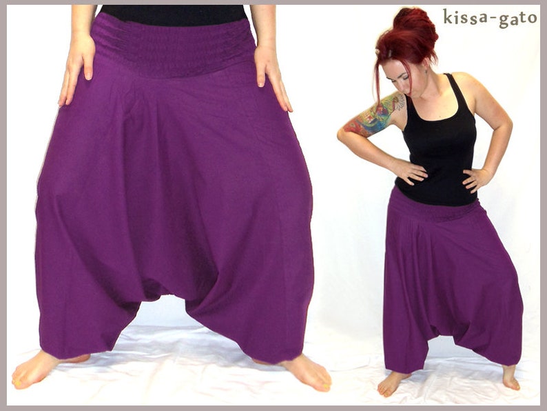 Harem Pants Pluderhose Pump Pants Sarouel Pants Yoga purple violet kissagato image 1