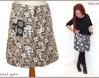 Reversible skirt LISI 45 cm wrap skirt Velcro kissagato skirt black brown S M L