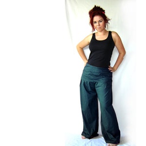 Pleated pants wide waistband petrol pants pump pants kissagato image 2