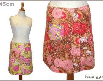 Reversible skirt LISI 45 cm wrap skirt Velcro kissagato Skirt Oliv Yellow Brown Pink S M L