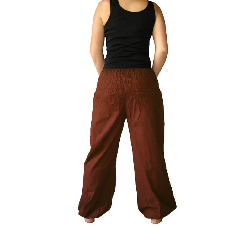 Harem pants EXTRA LONG bloomers yoga pants dark brown brown kissagato image 4