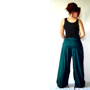 Pleated pants wide waistband petrol pants pump pants kissagato image 4