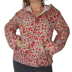 Jacke JARA Übergangsjacke altweiß Blumen leichter Cord kissagato M L Bild 3