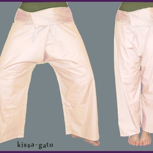 Thai pants Shaolin pants wrap pants fisherman white white kissagato image 1