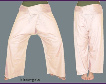 Thai pants Shaolin pants wrap pants fisherman white white kissagato