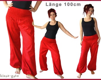 Pluderhose 100 cm Pumphose Yoga pants bright red red kissagato SHORT SIZE