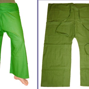 Thai pants Shaolin pants wrap pants fisherman apple green kissagato image 3