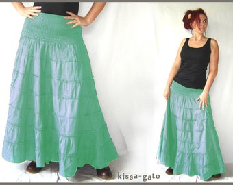 Plate skirt MANU skirt long wide mint light blue kissagato maxi skirt floor length