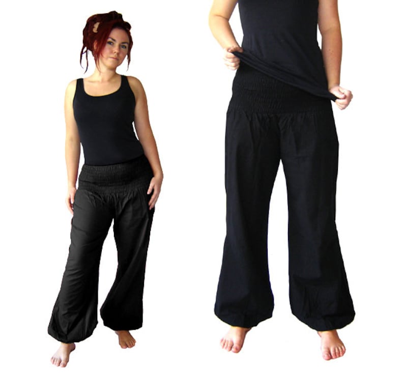 Harem pants bloomers yoga pants black kissagato maternity pants image 4