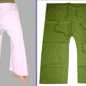 Thai pants Shaolin pants wrap pants fisherman white white kissagato image 3