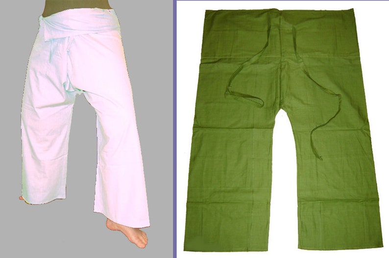 Thai pants Shaolin pants wrap pants fisherman white white kissagato image 3