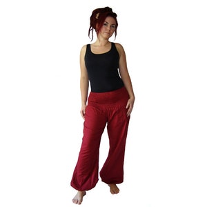 Pluderhose Pumphose Yoga Pants wine red kissagato dark red image 3