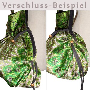 Ballontasche Umhängetasche Tasche braun SATIN Blume kissagato Shopper Schultertasche Bild 4