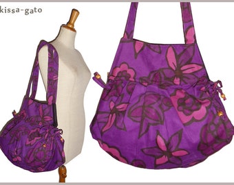 Balloon bag Bag Cord lilac Flower Kissagato Shopper