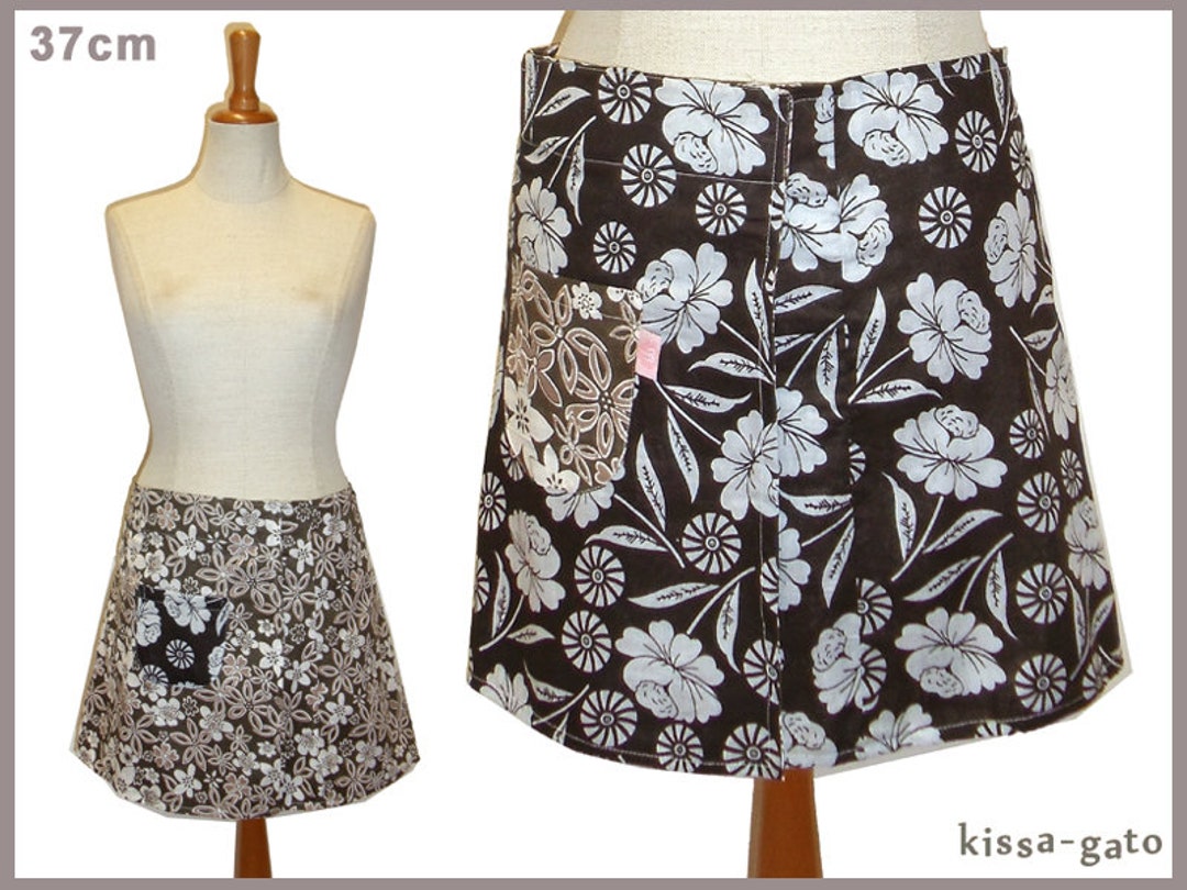 Reversible Skirt LISI 37 Cm Wrap Skirt Velcro Kissagato Skirt Black