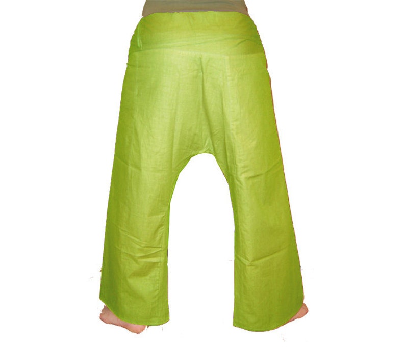 Pantalon thaïlandais Pantalon Shaolin enveloppant pantalon pêcheur vert olive kissagato image 3