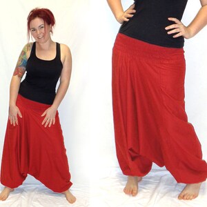 Harem Pluderhose Pluderhose Pumphose Sarouelhose Yoga red bright red kissagato image 3