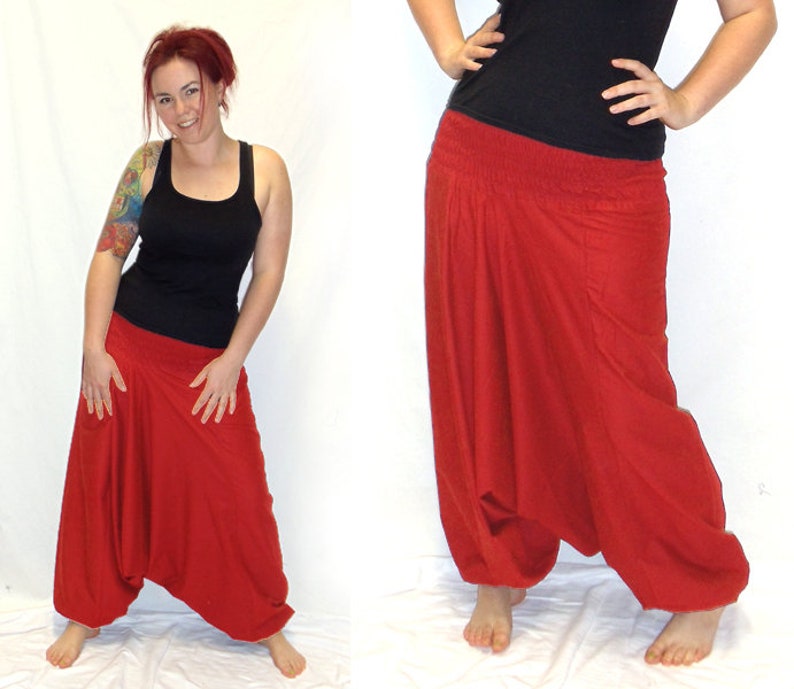 Harem Pluderhose Pluderhose Pumphose Sarouelhose Yoga red bright red kissagato image 3