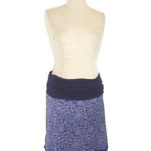 Viscose skirt DOTTI blue dark blue kissagato stretch skirt top block print variable length S M L XL