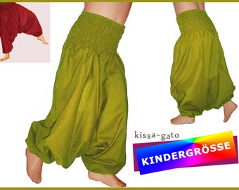 KIDS Pluderhose Pump pants deep crotch olive green Pants kissagato Children's pants size 68 to 140