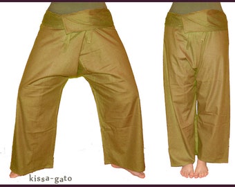 Thai pants Shaolin pants wrap pants fisherman ochre kissagato