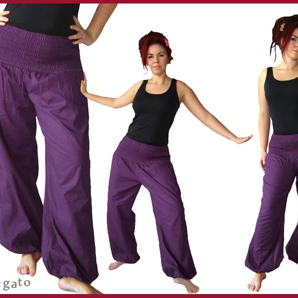 Pluderhose Pumphose Yoga Pants purple kissagato