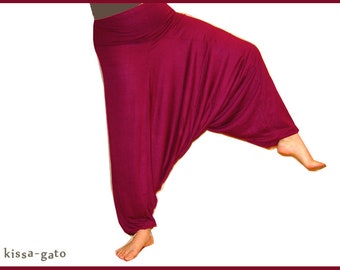 Sarouel Pants Viscose Pluderhose Yoga Pants Magenta lilac Pump Pants Harem Pants Kissagato