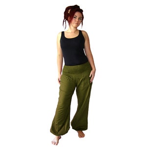 Pluderhose EXTRA LONG Pumphose Yoga Pants army olive kissagato image 3