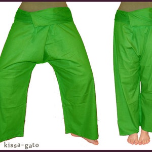 Thai pants Shaolin pants wrap pants fisherman apple green kissagato image 1