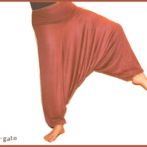 Sarouel Pants Viscose Pluderhose Yoga Pants dusky pink pink pump pants Harem pants kissagato image 1