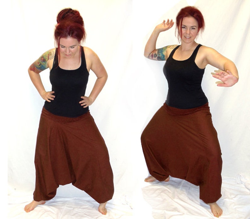 Pluderhose Pumphose Sarouelhose Yoga chocolate brown kissagato image 2