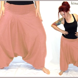 Haremshose Pluderhose Pumphose Sarouelhose Yoga altrosa rosa kissagato Bild 1