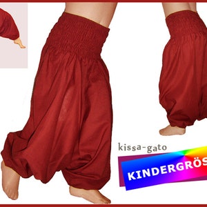 CHILDREN harem pants bloomers low crotch wine-red red pants kissagato children's pants Gr. 68 to 140