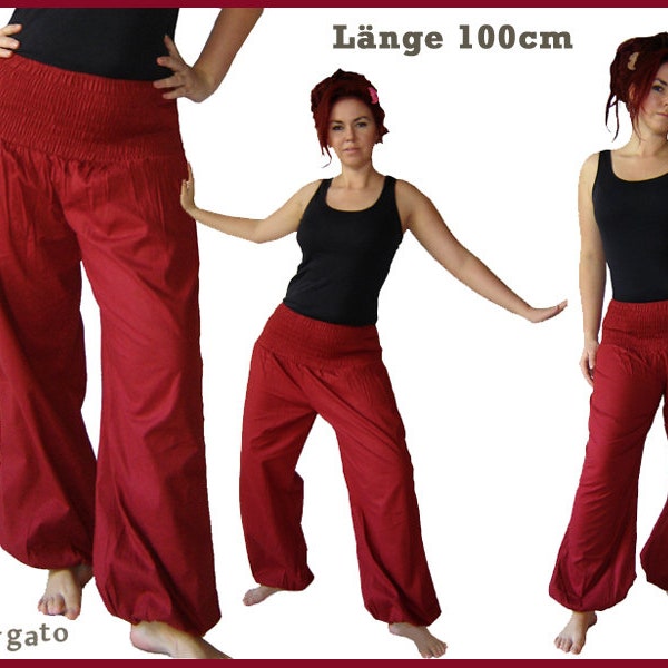 Pluderhose 100 cm Pumphose Yoga pants wine red dark red kissagato SHORT SIZE