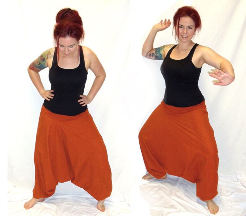 Harem pants Pluderhose Pumphose Sarouelhose Yoga rust orange kissagato image 3